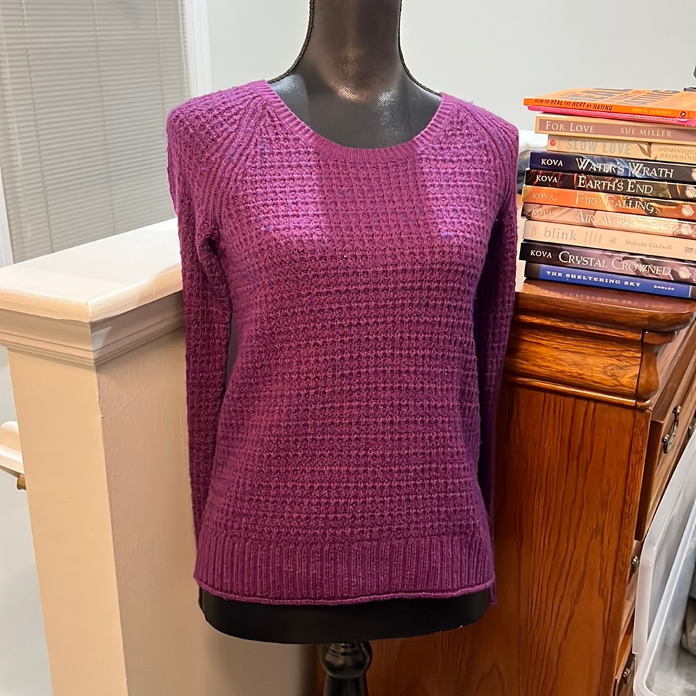 GAP lovely royal purple Waffle knit sweater